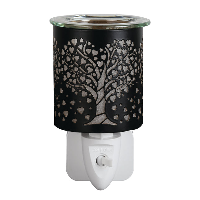Wax Melter Plug In - Black & Gold Silhouette Tree of life
