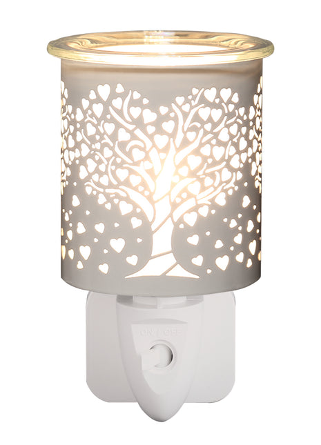 Wax Melter Plug In - White Silhouette Tree of life