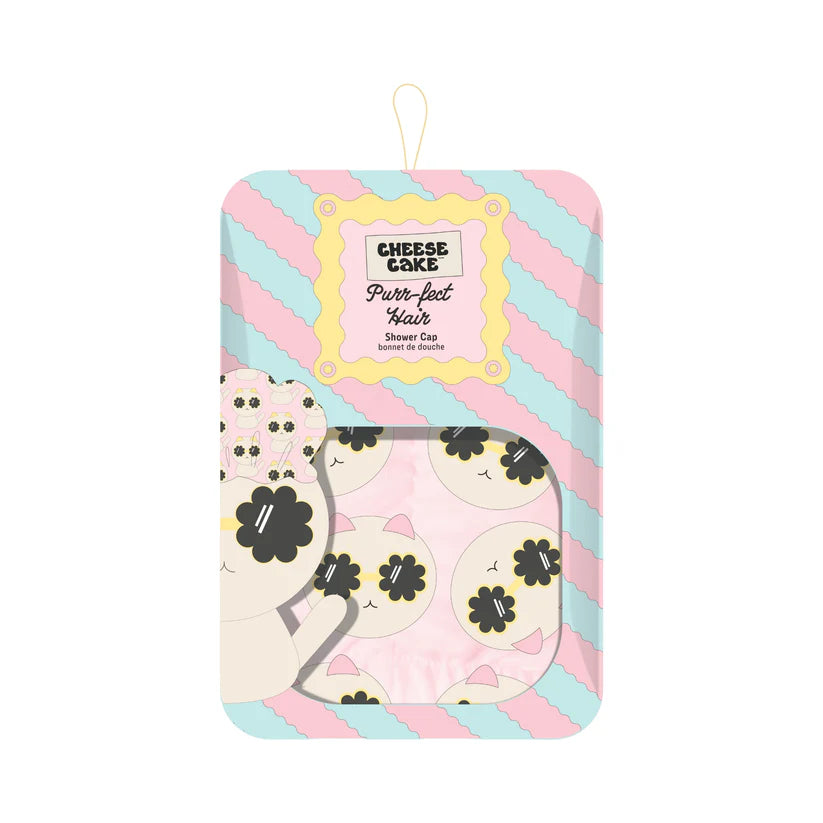 Shower Cap Pink Kawaii Cat
