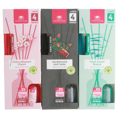 CRISTALINAS 25ML REED DIFFUSER pack of 3