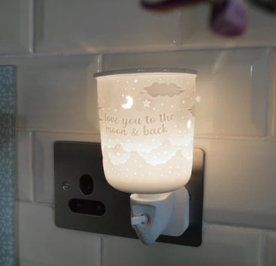 Porcelain Plug In Electric Melt Warmer - Love You To The Moon & Back