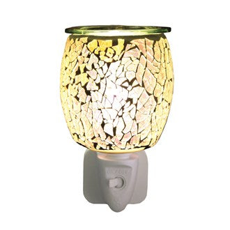Wax Melter Plug In - Silver Glass Mosaic 12cm