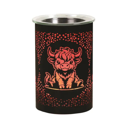 LED Melter Highland Cow Black 12CM COLOUR CHANGING