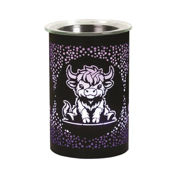 LED Melter Highland Cow Black 12CM COLOUR CHANGING