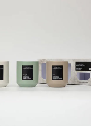French Connection Stone Collection Trio Of Candles Gift Set
