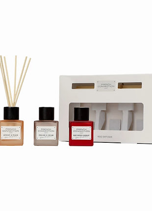 French Connection Trio of Reed Diffusers Gift Set 3x50G Square Design