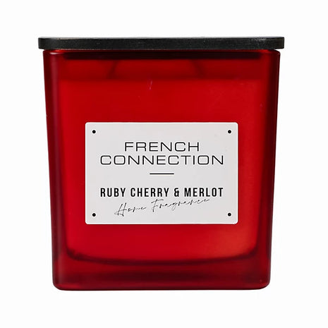 French Connection Medium Scented Candle Jar - Cherry & Merlot