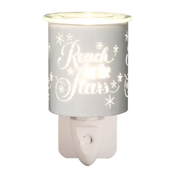Wax Melter Plug In - White & Gold Silhouette Reach for the stars