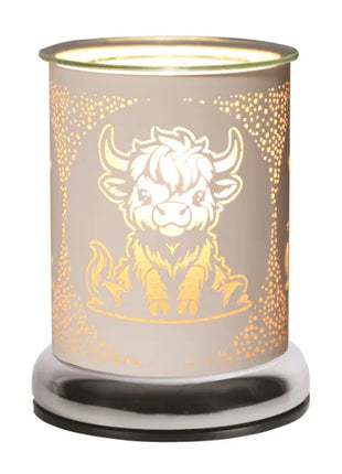 Electric Wax Melter Touch - White Silhouette Highland Cow 17cm